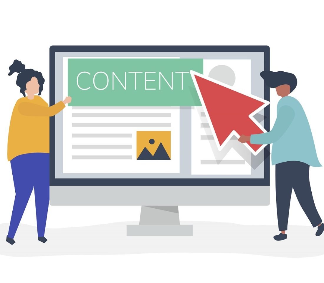 People with digital content creation concept